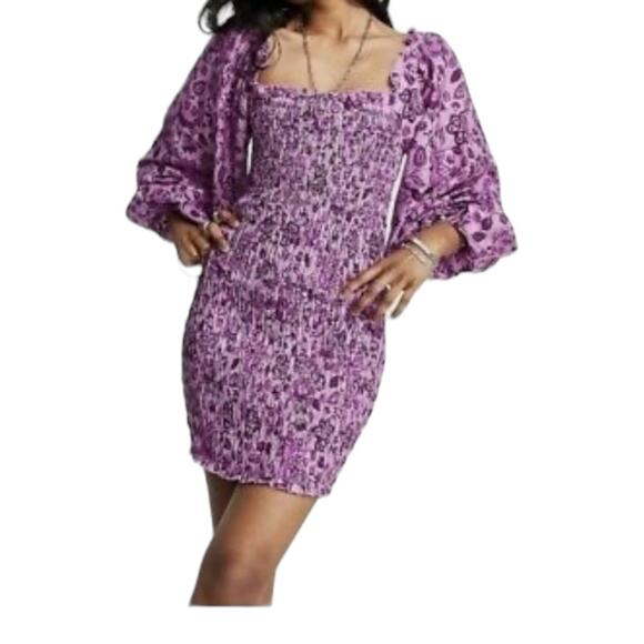 Free People Dress Azalea combo smock it to me minidress Small S - Picture 1 of 9